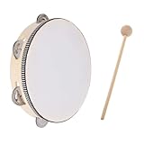 Holz Handtrommeln,Holz Tambourin,Einreihige Handtrommel,Kinder Tambourine Set,Handheld Tamburin,Percussion-Handtrommeln für Kinder,mit 1 Schlägel für Kinder Party Schule und Frühpädagogisches,8 Zoll