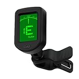 stimmgerät gitarre, Clip Tuner Gitarre Stimmgerät Akkurate Chromatic Tuner,Gitarrenkapodaster/-stimmgerät zum Anklipsen für Gitarre, Bass, Violine, Ukulele, chromatisch