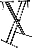 RockJam Double Braced Adjustable Keyboard Stand with Locking Straps