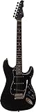 ELEKTROGITARRE MATT SCHWARZ - E-GITARRE MIT MASSIVHOLZKÖRPER - VISION SOUND - SCHWARZER PICKUP + KABEL - ST5MATTBK