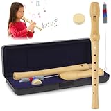 CHRI Blockflöte aus Holz Sopranblockflöte Holzblockflöte im deutschen Stil, Instrument für Kinder, Erwachsene, Anfänger, barocke Griffweise, C-Taste