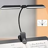 Vekkia Professionelle tragbare notenständer licht mit 42 LED, Wiederaufladbar superhelle Klavierlampe, 5 Helligkeitsstufen×3 Farbtemperaturen Notenpultleuchte, Perfekt für Flügel, Bücherlesen