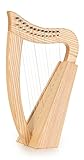 Classic Cantabile Keltische Harfe - Kompakte Celtic Harp aus Eschenholz - 12 Saiten - In C-Dur gestimmt - Inklusive Tasche und 2 Stimmschlüssel - Höhe: 51 cm