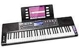 RockJam 61 Key Keyboard Piano with Pitch Bend, Power Supply, Sheet Music Stand, Piano Note Stickers & Simply Piano Lessons