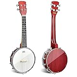 COSTWAY 4 Saiten Banjo 24 Zoll mit Reinigungstuch, Stimmgerät, Gurt, Saiten, Tasche, Reise Banjolele Set Ukulele für Kinder & Anfänger