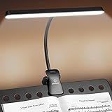 Glocusent 57 LED Superhell Notenpultleuchte, Augenpflege Anklemm-Klavierlampe, 3 Farben & 5 Helligkeiten, USB-C ladbar, lange Lebensdauer bis zu 140 Stunden, perfekt für Klavier, Noten, Gitarre