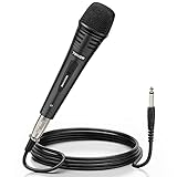 TONOR Dynamischer Mikrofon mit 16ft/5m XLR Kabel, 6,35mm Klinke Handmikrofon Microphone kompatibel mit Karaoke Maschine, Mikro mic für DVD/KTV Audio