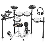 Donner DED-200 E-Drum-Sets, E-Schlagzeug mit 450 Sounds, USB-MIDI-Konnektivität, Drum Throne/Sticks/Kopfhörer/Audiokabel, Weihnachtsgeburtstagsgeschenk