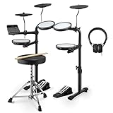 Donner DED-70 Electric Drum Sets E Drum Kids Beginner mit Mesh Pad Portable Drum Kit Tragbares Ladegerät Drum Throne Sticks Kopfhörer Weihnachten Geburtstag Geschenk für Kinder