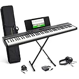 Alesis Keyboard E-Piano mit 88 Tasten, 480 Sounds, Lautsprechern, USB-MIDI, Tragetasche, Ständer, Kopfhörer, Pedal und Klavierlektionen für Anfänger