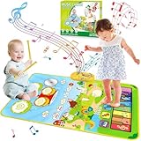 Mädchen Geschenke ab 1 2 3 Jahr, Gigflpyo Baby Spielzeug Musikspielzeug, 3 in 1 Musikmatte Klaviermatte für Kleinkind, Kinderspielzeuge Geschenke fur Geburtstag Weihnachts 1 2 3 Jahr Mädchen Jungen