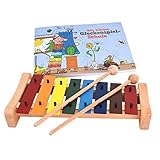 Das bunte Glockenspiel-Set von Voggenreiter Glockenspiel C-Dur mit Holzschlägel und Glockenspielschule (8 metallische Klangplatten, diatonisch), bunt